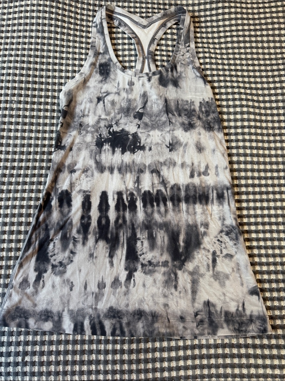 lululemon athletica Black and White Tie-Dye Racerback Tank